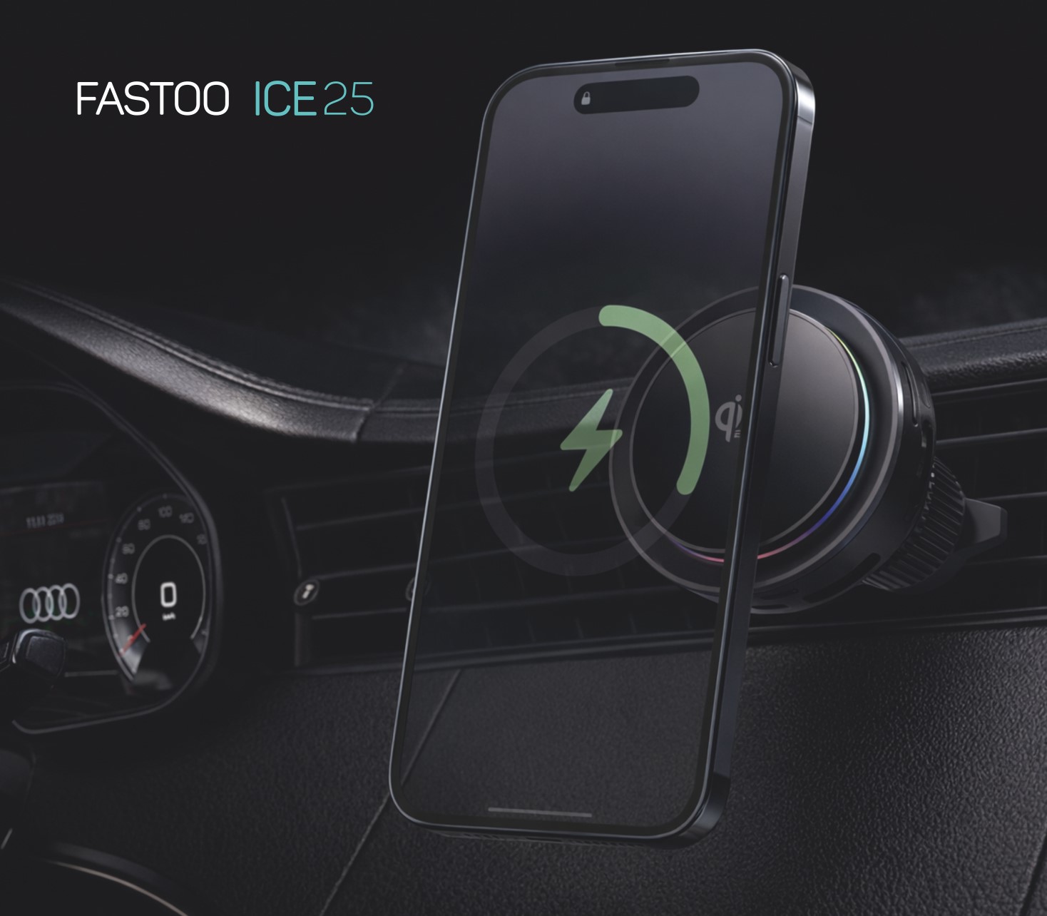 thumb картинка Автомобильный держатель с беспроводной зарядкой FASTOO ICEDRIVE 25W от магазина Fastoo