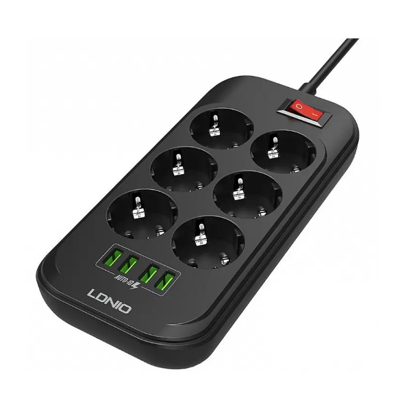 thumb картинка Сетевой разветвитель LDNIO SE6403 6 розеток + 4USB  2м от магазина Fastoo