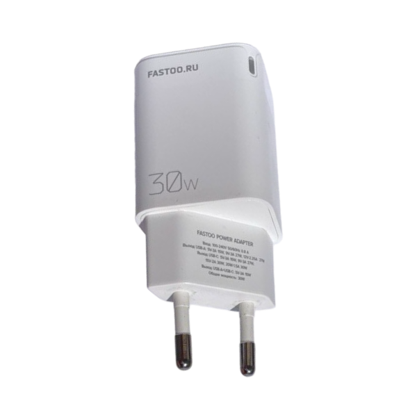 thumb картинка Сетевое зарядное устройство Fastoo Compact Quick Charger USB-A+USB-C 30W от магазина Fastoo