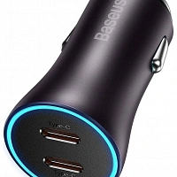 картинка Автомобильное зарядное устройство Baseus Golden Contactor Dual Quick Charger Car Charger U+U 40W магазин Fastoo являющийся официальным дистрибьютором в России 