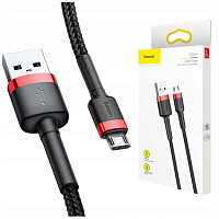 картинка Кабель Baseus Cafule Cable USB micro 2,4A 1m магазин Fastoo являющийся официальным дистрибьютором в России 