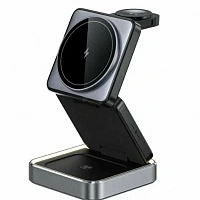 картинка Беспроводное зарядное устройство Foldable Magnetic 3 in 1 магазин Fastoo являющийся официальным дистрибьютором в России 